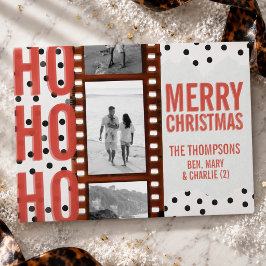 Foto de Navidad con tira de película Ho Ho Ho maxi