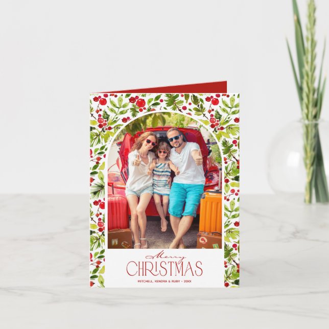 Foto de Navidad con Verdor y Acebo (Anverso)