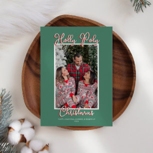Foto de Navidad de acebo verde alegre Holly Poly