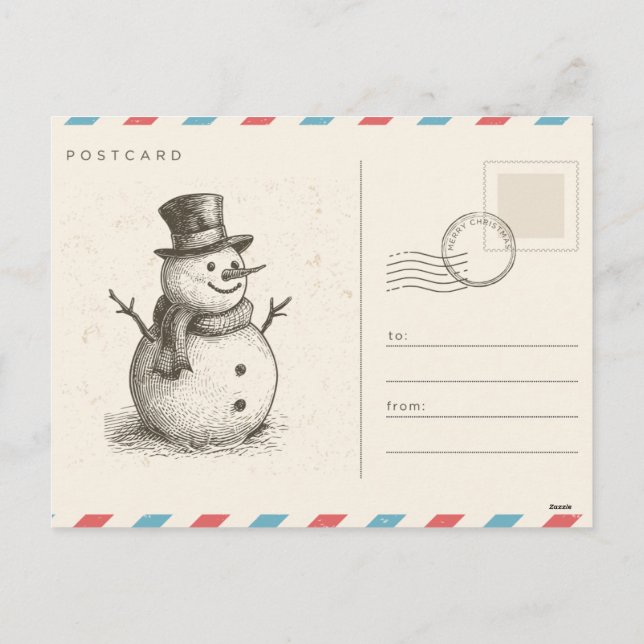 Foto de Navidad de Beige Brown Vintage (Reverso)