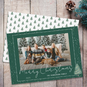 Foto de Navidad de bosque con acuarela moderna y n