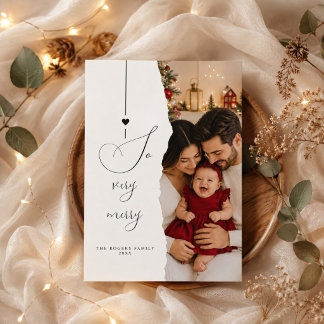 Foto de Navidad de familia con papel rasgado muy a