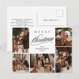 Foto de Navidad de familia con tipografía moderna
