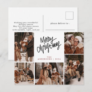 Foto de Navidad de familia con tipografía moderna