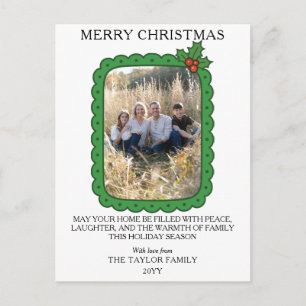 Foto de Navidad de familia de acebo dibujado a man