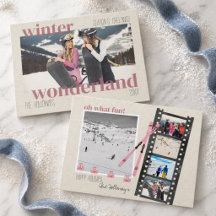 Foto de Navidad de invierno con tema de esquí 