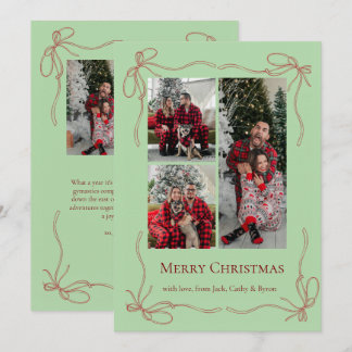 Foto de Navidad de la familia con elegante lazo ro