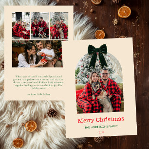 Foto de Navidad de la familia con lazo elegante