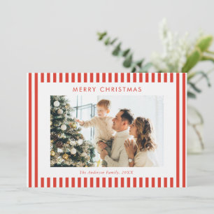 Foto de Navidad de la familia con rayas rojas mode