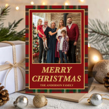 Foto de Navidad de la familia con tartán de Ralph