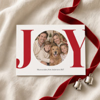 Foto de Navidad de la familia Red Bold Serif Round