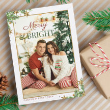 Foto de Navidad de Pareja Alegre y Brillante