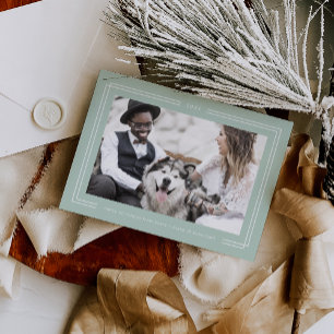 Foto de Navidad de parejas con marco verde menta d
