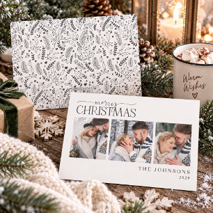 Foto de Navidad de recién casados botánica gris os
