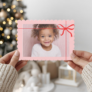 Foto de Navidad de Vieira Rosa con Lazo Rojo