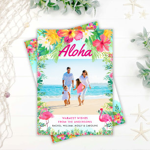 Foto de Navidad Deseos más Cálidos Hawaianos Tropi