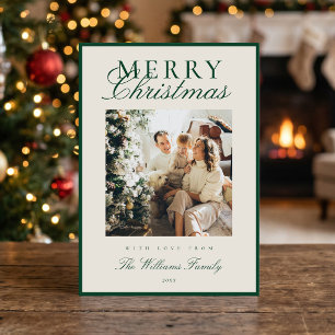 Foto de Navidad Elegante Verde Dinero Antiguo