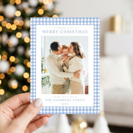 Foto de Navidad en cuadros azules