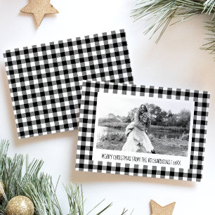 Foto de Navidad en Cuadros de Búfalo Blanco y Negr