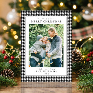 Foto de Navidad en negro y blanco con estampado de