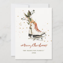 Foto de Navidad familiar con vegetación vintage