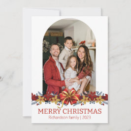 Foto de Navidad familiar elegante simple floral