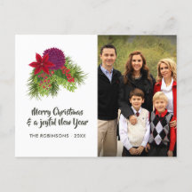Foto de Navidad floral en acuarela