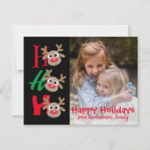 Foto de Navidad Ho Ho Ho Reno de Dibujos Animados 