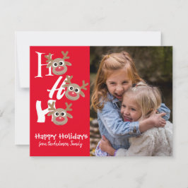 Foto de Navidad Ho Ho Ho Reno Rojo Novedad