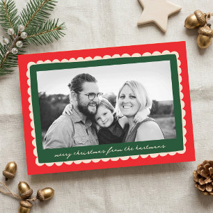 Foto de Navidad horizontal con scallop dibujada a 