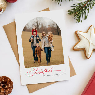 Foto de Navidad minimalista y alegre de familia en