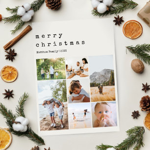 Foto de Navidad minimalista y neutral de familia