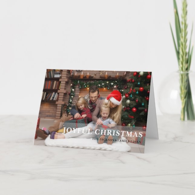 Foto de Navidad Moderna Limpia Blanca de Fiesta  (Anverso)