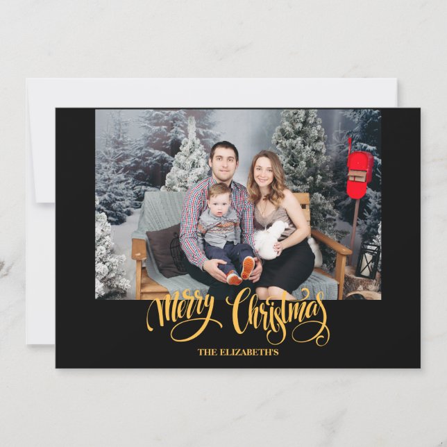 Foto de Navidad Negra Moderna con Estilo (Anverso)