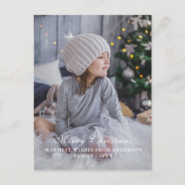 Foto de Navidad personalizable con letra moderna (Anverso)