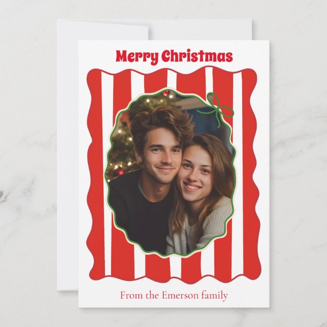 Foto de Navidad personalizada Red Coquette (Anverso)
