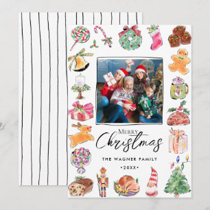 Foto de Navidad pintada a mano con acuarela