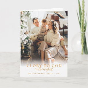 Foto de Navidad religiosa con guión dorado moderno