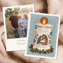 Foto de Navidad religiosa con vela de Natividad rú
