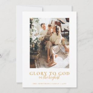 Foto de Navidad religiosa minimalista en oro moder