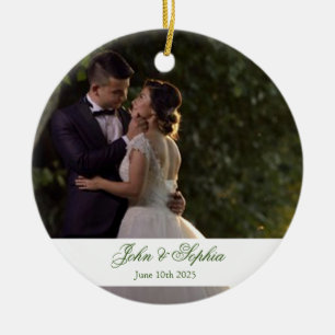 Foto de Navidades recién casados Ornamento cerámic