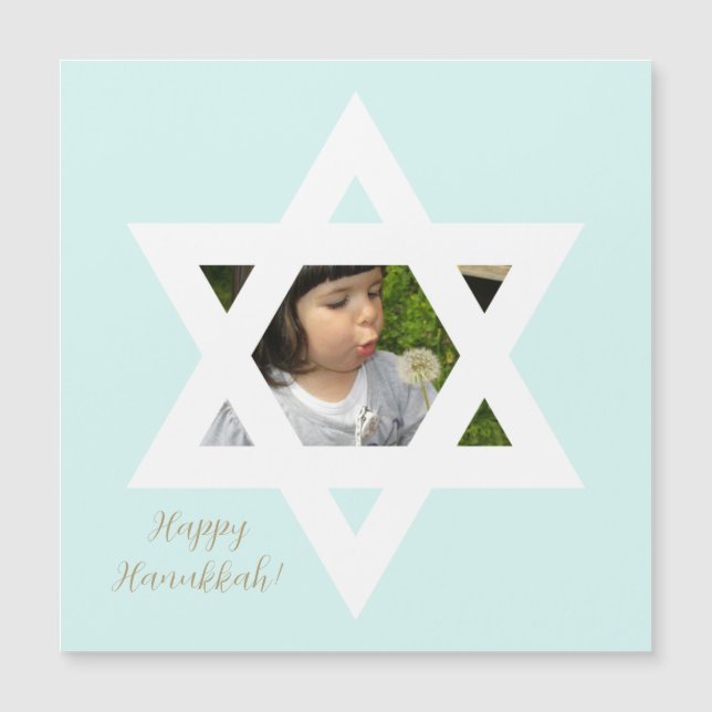 Foto de niño lindo en Hanukkah feliz (Anverso)