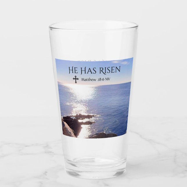 Foto de Ocean Christ elevó la Biblia Verse Easter (Anverso)