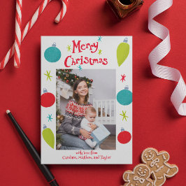 Foto de Ornamentos Retro de Feliz Navidad