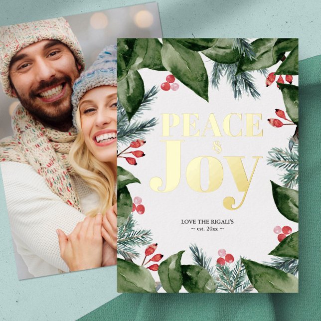 Foto de país Tarjetas de feriado botánicas (Christmas card photo botanical foil )