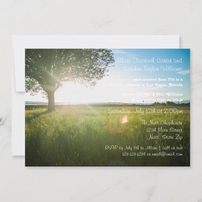 Foto de Paisaje del Árbol - Invitación Boda (Anverso)
