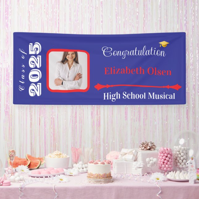 Foto de pancarta de graduación personalizada, nomb (Fiesta)