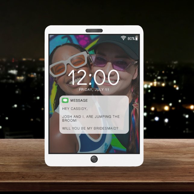 Foto de pantalla de bloqueo de teléfono celular pr (Cell Phone Lock Screen Photo Bridesmaid Proposal
)