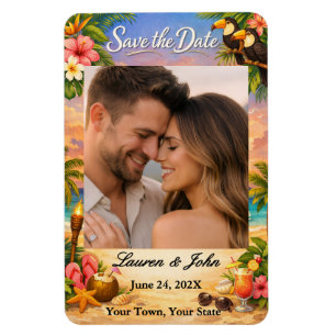 Foto de Paraíso Tropical Imán de Boda para Guardar