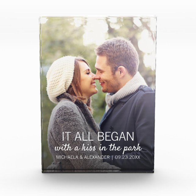 Foto de pareja personalizada con nombres de recién (Anverso)